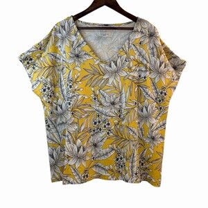 J. Jill Lux Supima V-Neck Easy Tee Large